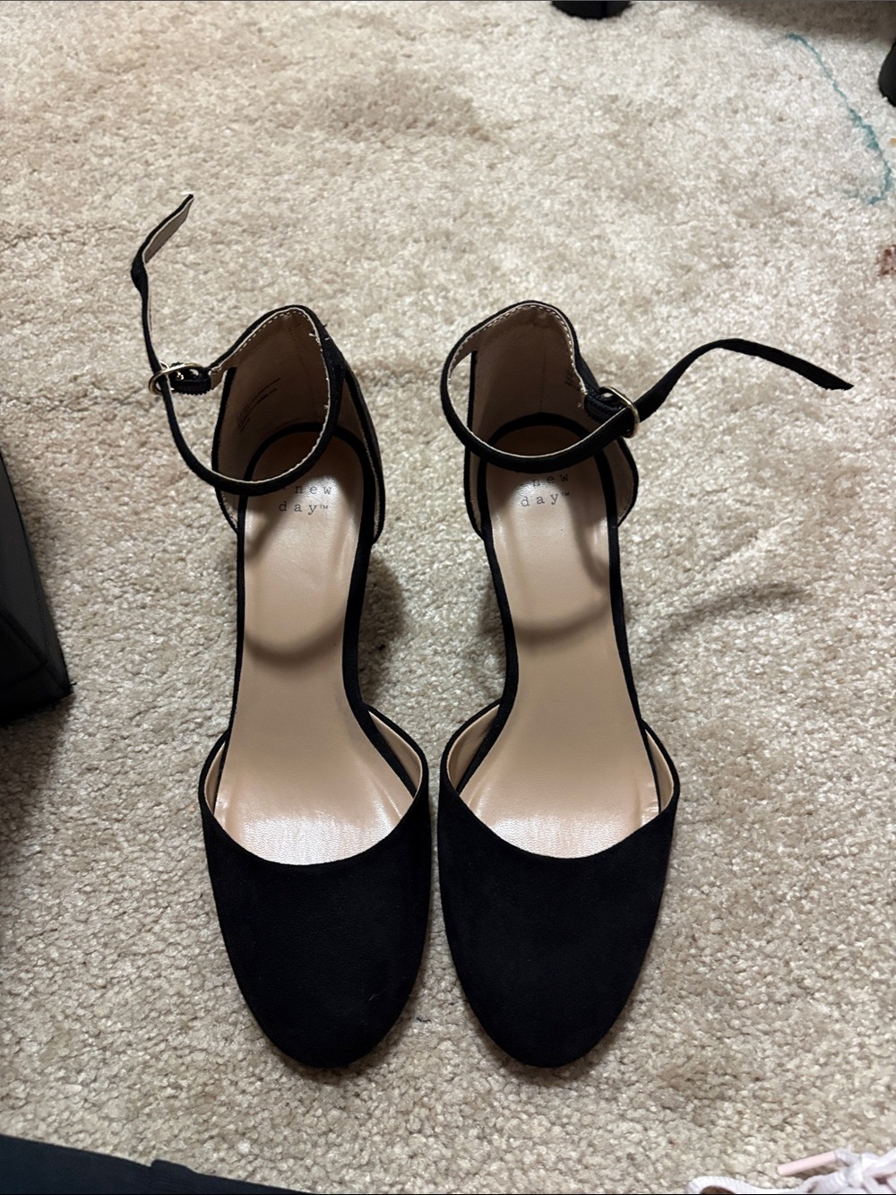 a new day Black Ankle-Strap Closed-Toe Heels